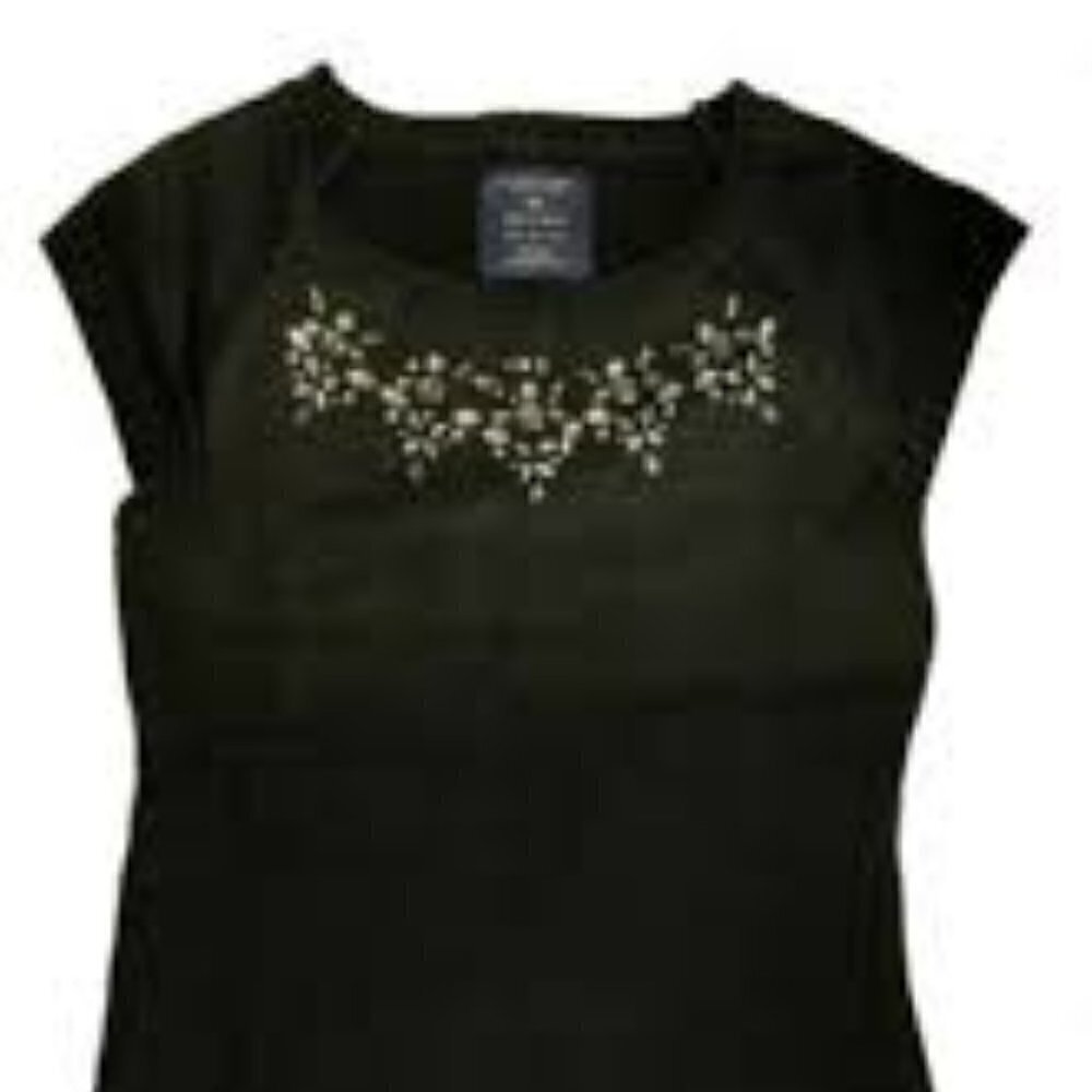 Vintage Y2K U.S POLO ASSN Sweater Dress Women's size S Black Jeweled Neck